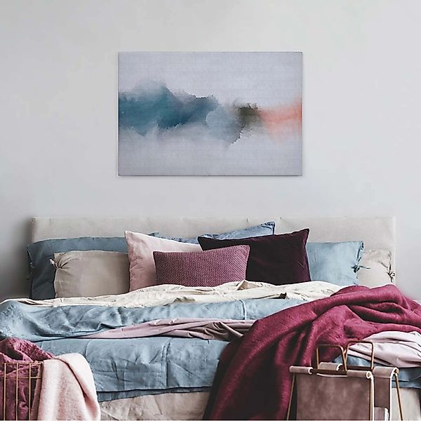 Bricoflor Aquarell Bild Auf Leiwand In Weiß Und Blau Modernes Wandbild Für günstig online kaufen