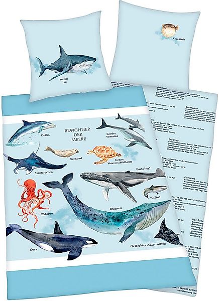 Herding Kinderbettwäsche Bewohner der Meere, Baumwolle, günstig online kaufen