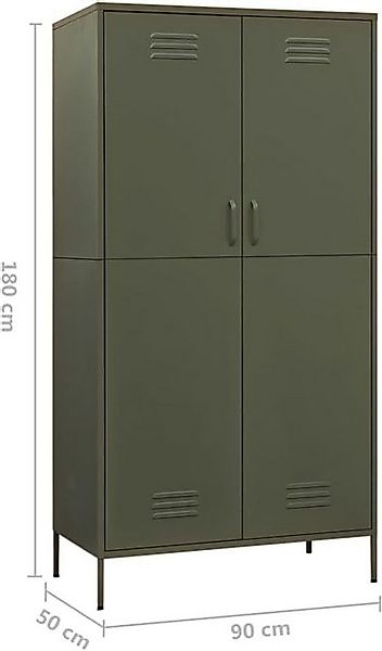 vidaXL Kleiderschrank 90x50x180 Olivgrün Stah Schrank Garderobenschrank günstig online kaufen