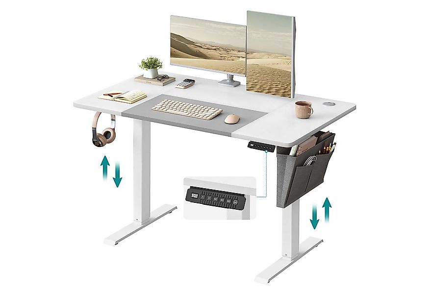 SONGMICS Schreibtisch Höhenverstellbarer elektrisch, USB-C-Anschluss (mit S günstig online kaufen