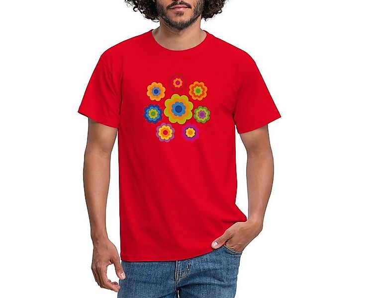 Spreadshirt T-Shirt 70er Jahre Hippie Flower Power Kostüm Blumen Fasching M günstig online kaufen