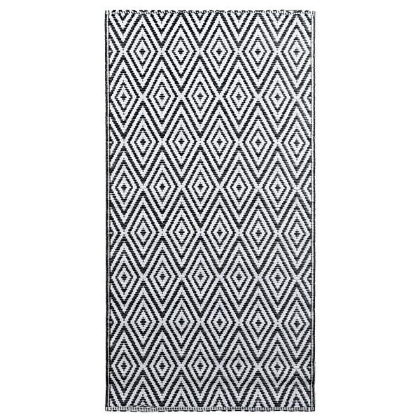 vidaXL Outdoorteppich Weiß Und Schwarz 120x180 Cm Pp 643949 günstig online kaufen