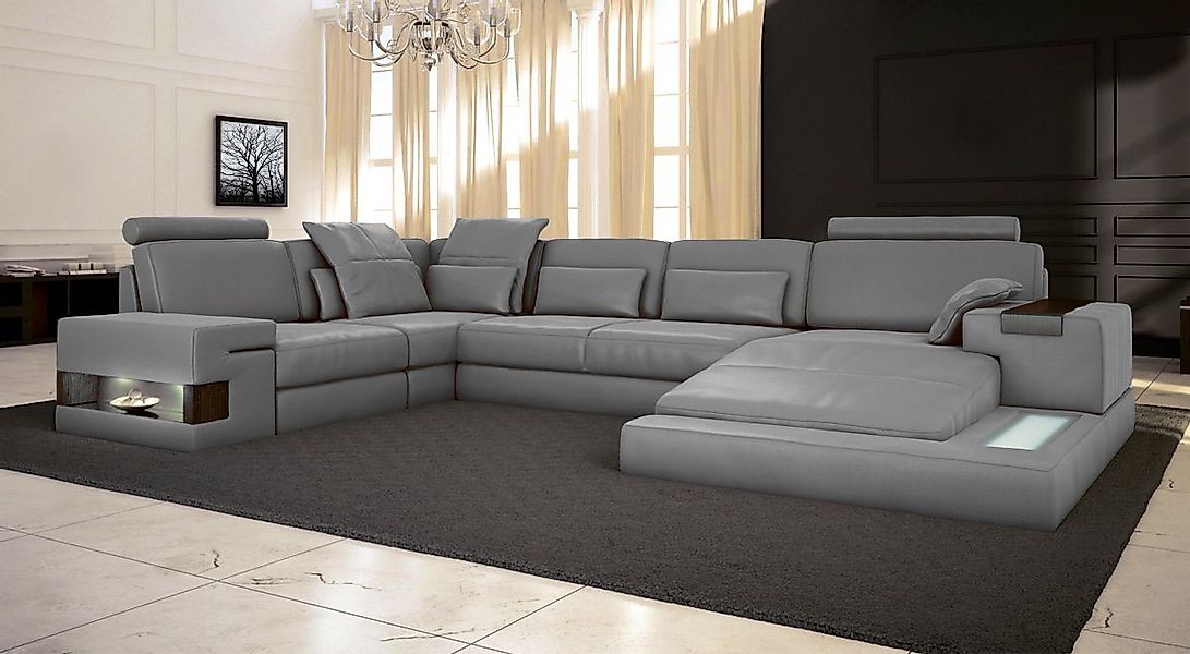 BULLHOFF Wohnlandschaft Wohnlandschaft Leder XXL Eckcouch U-Form Sofa Eckso günstig online kaufen