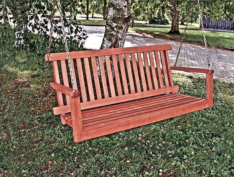 Hänge- und Gartenbank Columbia 2-Sitzer Eukalyptus Braun 56 x 130 x 63 cm günstig online kaufen