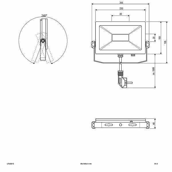 EVN LFA Außenstrahler silber Stecker 5.700K 30W günstig online kaufen