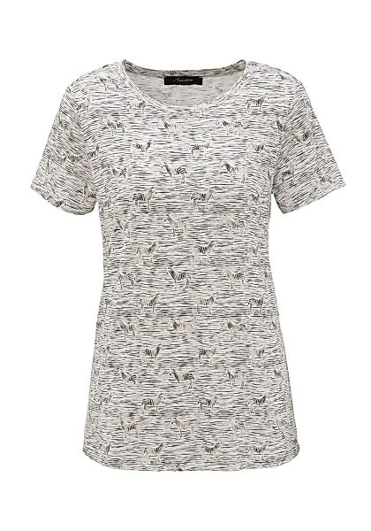 Aniston CASUAL T-Shirt, leicht schimmernder Druck mit Zebras und Streifen günstig online kaufen