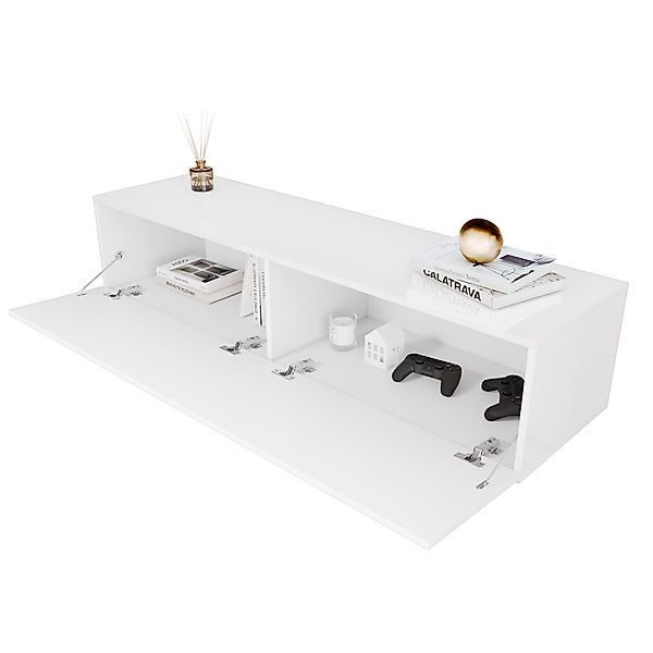 SONNI Lowboard Lowboard TV Hängend,Weiß 140x40x30cm,Hochglanz,stehend günstig online kaufen