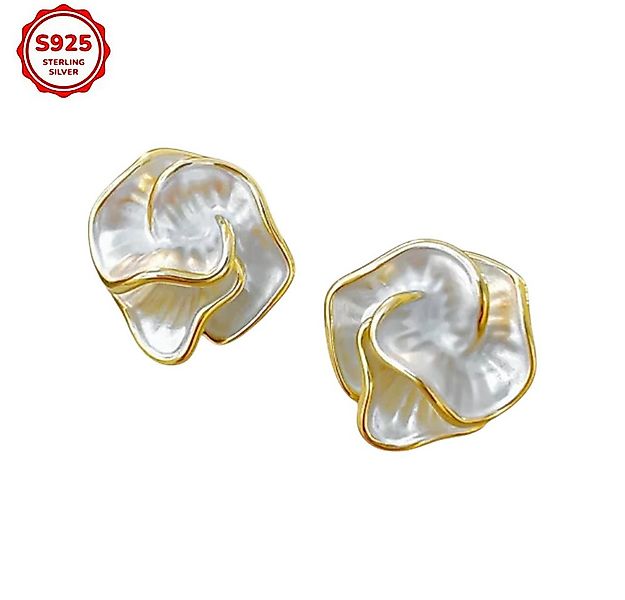 Taffstyle Paar Ohrstecker 925 Sterling Silber Damen Ohrringe Blume Perlmutt günstig online kaufen