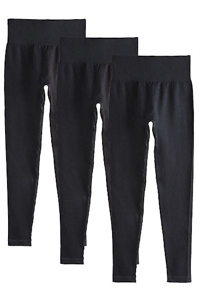 Next Leggings Gerippte, nahtlose Leggings, hoher Bund, 3er-Pack (3-tlg) günstig online kaufen
