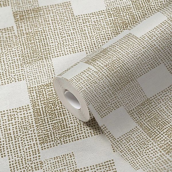 Livingwalls Tapete Geometrisches Motiv Gold und Weiß 53 cm x 10,05 m AS-385 günstig online kaufen