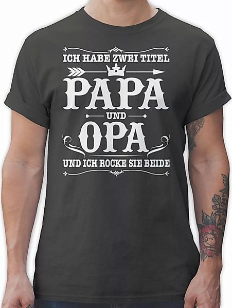 T-Shirt Ich habe zwei Titel Papa und Opa / Vintage - weiß - Papa und Vater günstig online kaufen