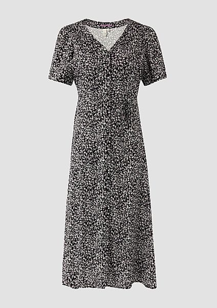 QS Maxikleid Antailliertes Viskosekleid mit All-over-Print günstig online kaufen