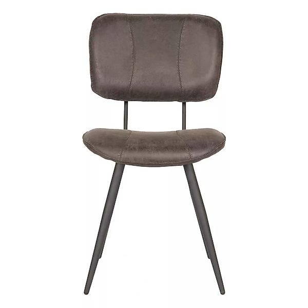 Esstisch Stuhl aus Kunstleder und Metall Anthrazit Schwarz (2er Set) günstig online kaufen