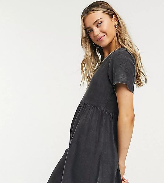 Wednesday's Girl – Mini-Hängerkleid aus Denim-Schwarz günstig online kaufen