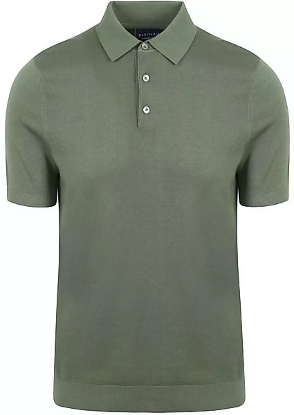 Suitable Knitted Poloshirt Grün - Größe M günstig online kaufen