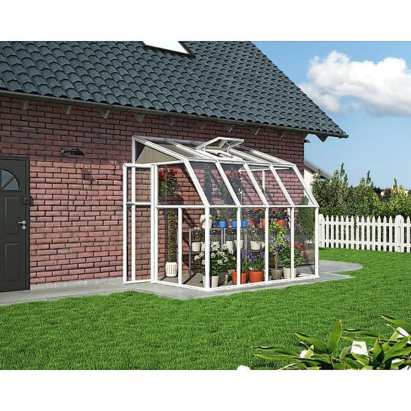 Palram - Canopia Gewächshaus Weiß 5,3 m² inkl. Fundamentrahmen günstig online kaufen