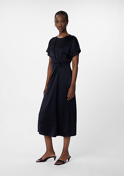Comma Maxikleid Fließendes Satinkleid mit Knotendetail günstig online kaufen