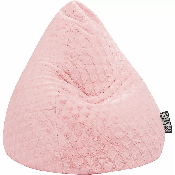 Sitting Point Sitzsack BeanBag Fluffy 220 l Weiß Herz-Muster günstig online kaufen