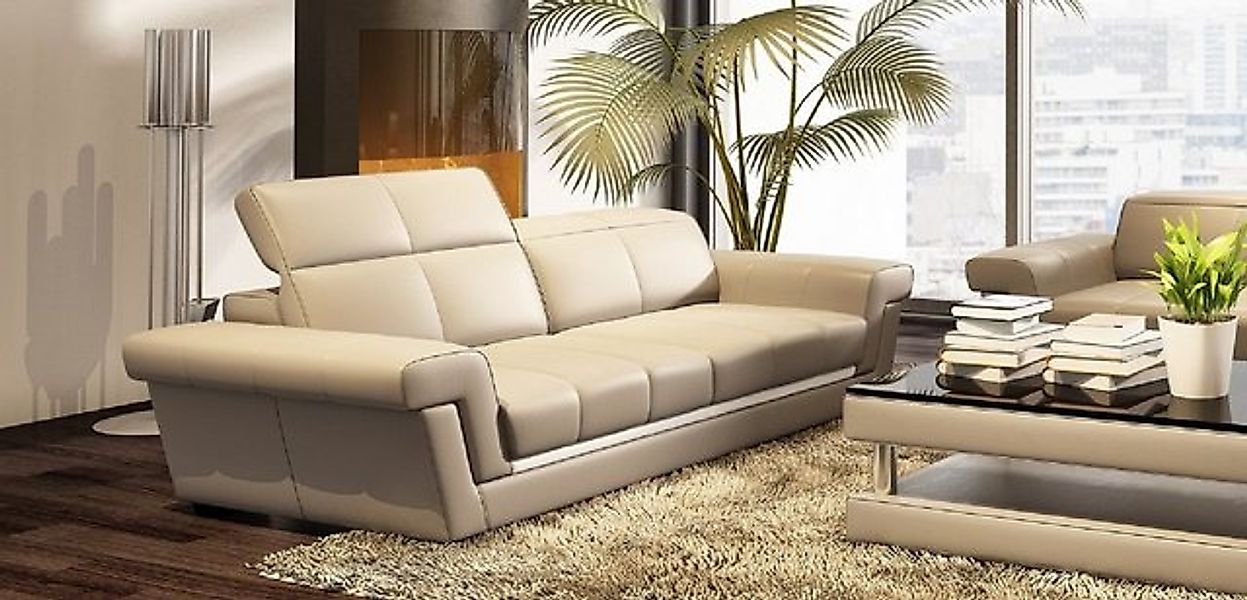 JVmoebel Sofa Beiger Ledersofa Wohnlandschaft luxus Polstermöbel Neu Design günstig online kaufen