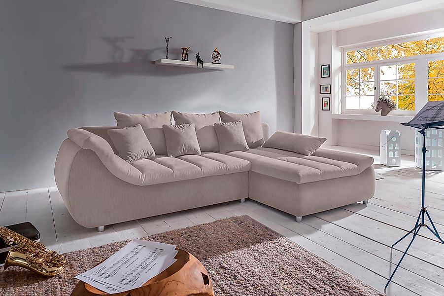 Home affaire Ecksofa »Imola, bequem, aktuelle Steppung im Sitz, L-Form, Bre günstig online kaufen