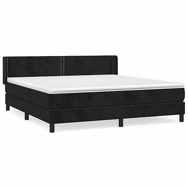 vidaXL Boxspringbett, Boxbett mit Matratze Schwarz 160x200 cm Samt günstig online kaufen