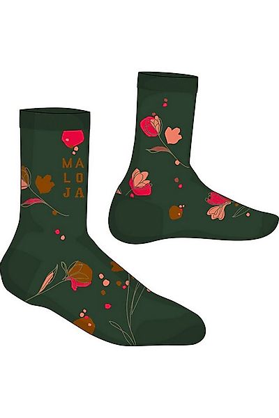 Maloja Socken Tagessocke Crew KimballM Blume (Baumwollmix) dunkelgrün Damen günstig online kaufen