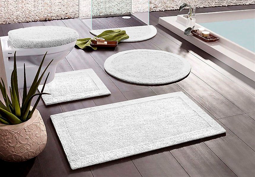 my home Badematte "Kapra, Badvorleger, Badezimmer Teppich" Höhe 14 mm beids günstig online kaufen