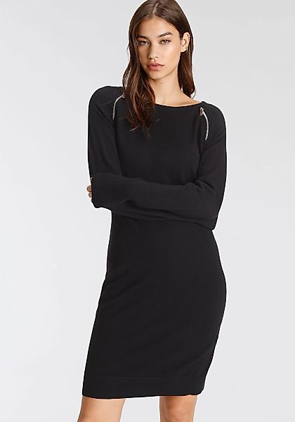 Tamaris Strickkleid, aus Viskosemischung mit trendy Zippern günstig online kaufen