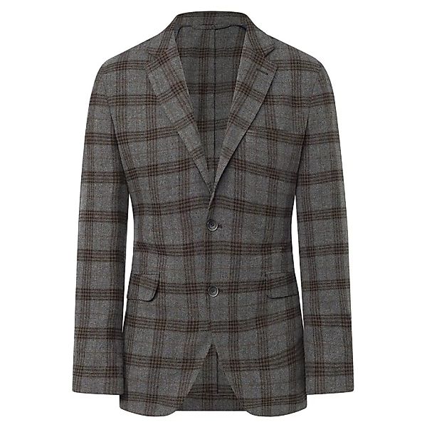 Hackett Wolle Fancy Check Blazer 36 Grey / Brown günstig online kaufen