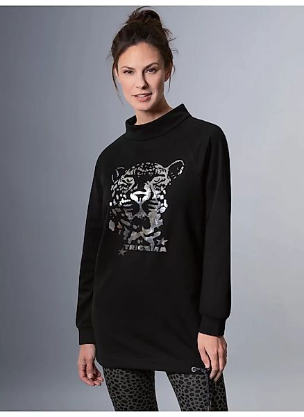 Trigema Sweatshirt "TRIGEMA Longshirt mit schimmerndem Leo-Print" günstig online kaufen