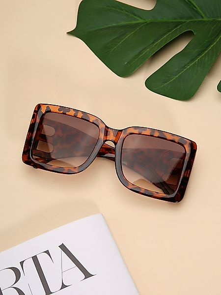 Leopard Hollow B-förmige Sonnenbrille mit quadratischem Rahmen günstig online kaufen