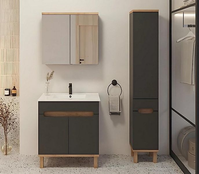 JVmoebel Hängeschrank Badmöbel Set Badezimmer Waschbecken Design Komplett W günstig online kaufen