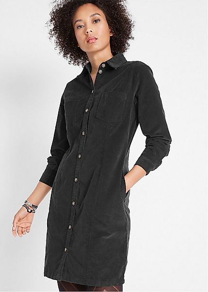 bonprix Hemdblusenkleid für Alltag, aus Baumwolle und Elasthan, mit Knopfle günstig online kaufen