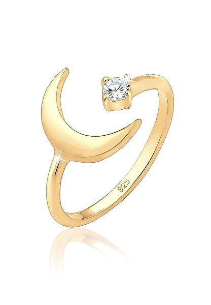 Elli Fingerring Halbmond Zirkonia Weiß 925 günstig online kaufen
