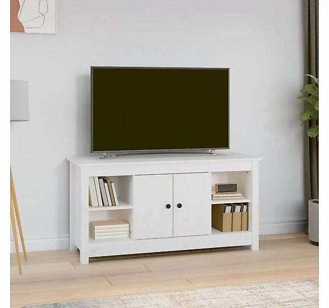 vidaXL TV-Schrank TV-Schrank Weiß 103x36,5x52 cm Massivholz Kiefer (1-St) günstig online kaufen