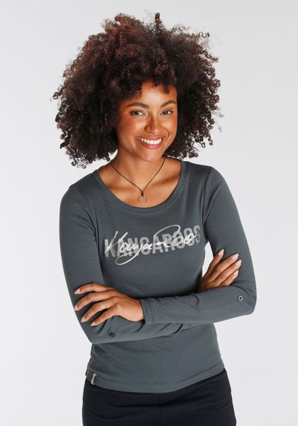 KangaROOS Langarmshirt krempelbare Ärmel, figurbetonter Schnitt, günstig online kaufen