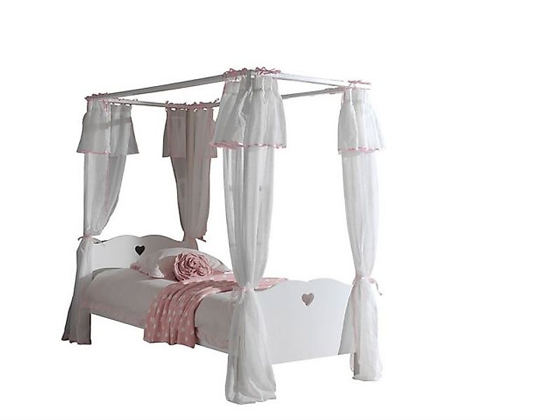 58 aufm Kessel Kinderbett Himmelbett Kamila 212x98x198 Kinderbett MDF Weiß günstig online kaufen