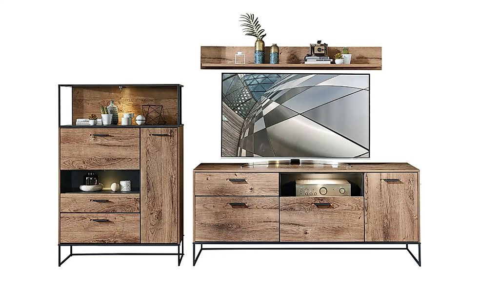 uno Wohnkombination  New York ¦ holzfarben ¦ Maße (cm): B: 269 H: 165 T: 48 günstig online kaufen