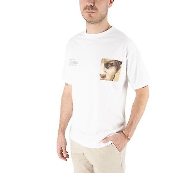 Ko Samui Tailors  T-Shirts & Poloshirts Over Fit T-Shirt in Wei mit Marmorm günstig online kaufen