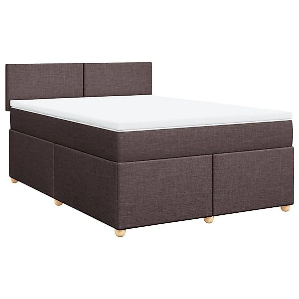 vidaXL Boxspringbett mit Matratze Dunkelbraun 140x190 cm Stoff 3286671 günstig online kaufen