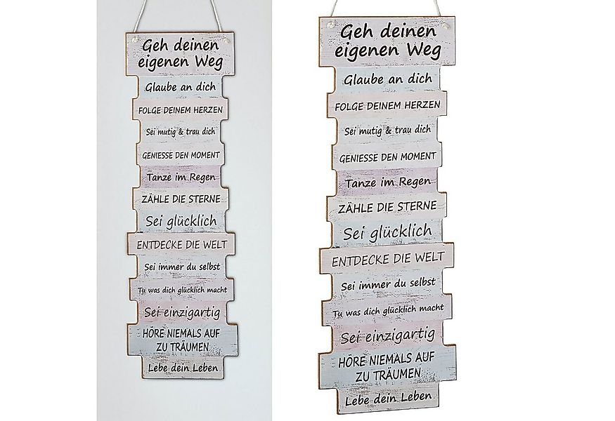 CEPEWA Kunstdruck Plankenschild Lebenseinstellung 15x41x0,6cm, Lebenseinste günstig online kaufen