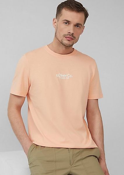 s.Oliver Kurzarmshirt T-Shirt aus Baumwolle mit Logo-Print günstig online kaufen
