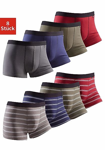 Buffalo Boxer "Boxershorts für Herren", (Packung, 8 St.), mit kontrastfarbi günstig online kaufen