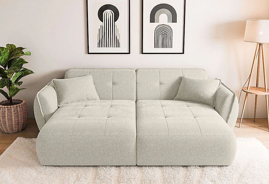 Home affaire Big-Sofa "MIRELDA Design-Sofa mit Steppungen, extra tief, Brei günstig online kaufen