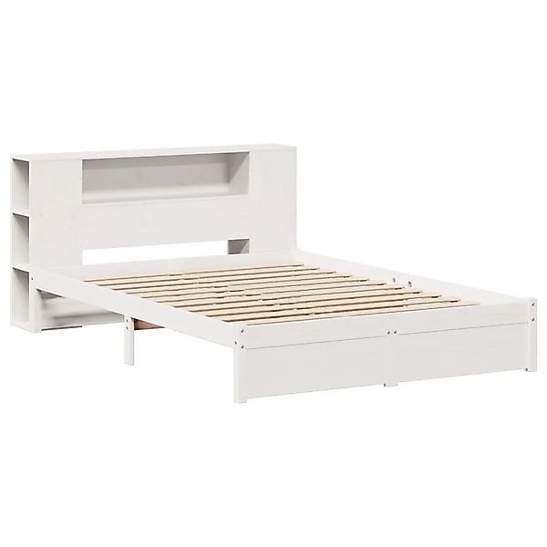 vidaXL Massivholzbett mit Regal ohne Matratze Weiß 120x200 cm Kiefer 332235 günstig online kaufen