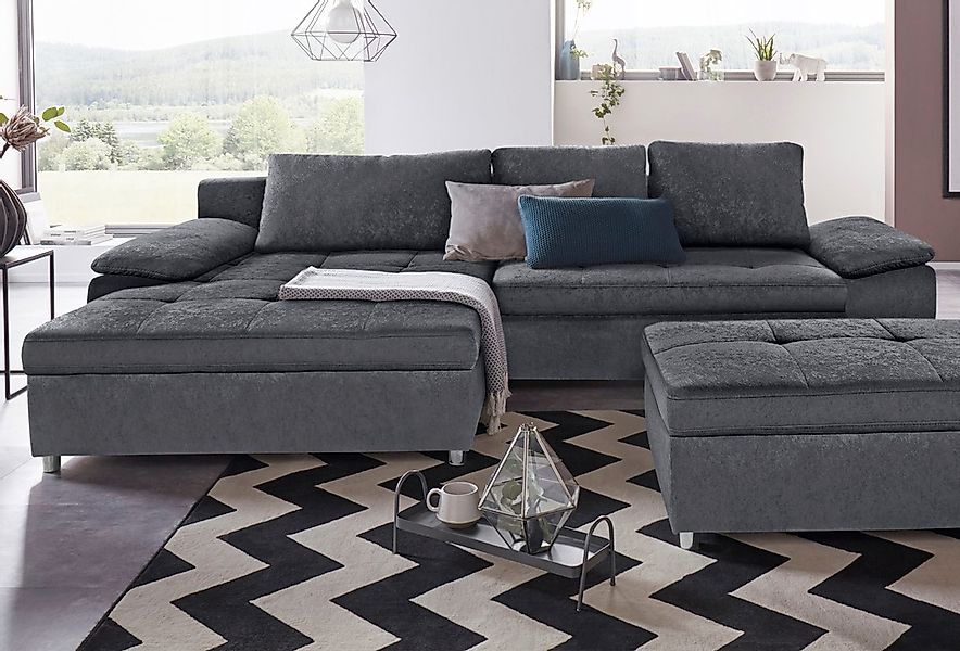 Home affaire Ecksofa "Labene L-Form" wahlweise mit Bettfunktion und Bettkas günstig online kaufen