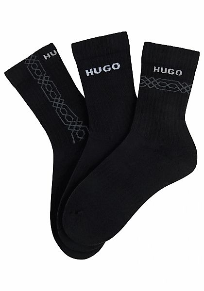 HUGO Underwear Kurzsocken, (Packung, 3 Paar, 3er), Logoschriftzug, grafisch günstig online kaufen