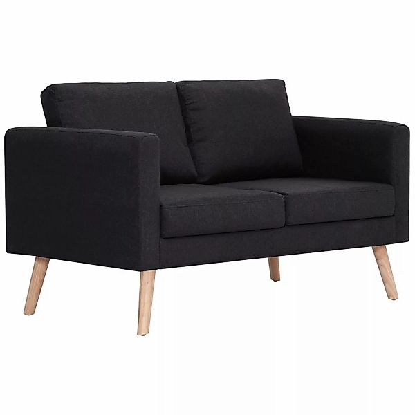 vidaXL Sofa 2-Sitzer-Sofa Stoff Schwarz Couch günstig online kaufen