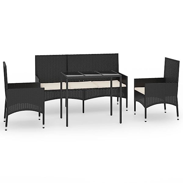 vidaXL Gartenlounge-Set 4-tlg. Garten-Lounge-Set mit Kissen günstig online kaufen