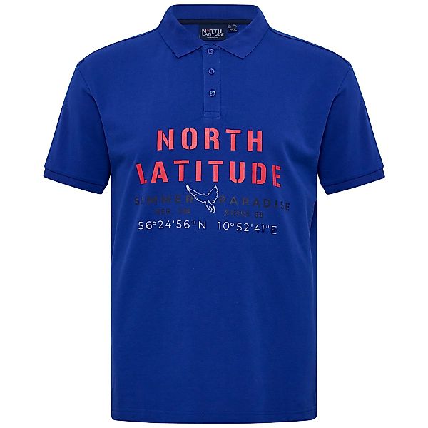 North Poloshirt mit Label-Print Farbe blau Größe: 3XL günstig online kaufen